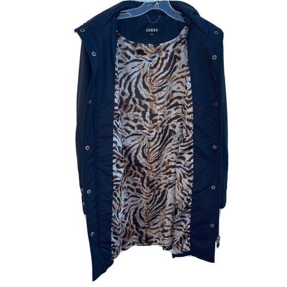 GUESS Women's Softshell Coat Jacket Full Zipper Fully Lined Snap Button Black M - Picture 4 of 12